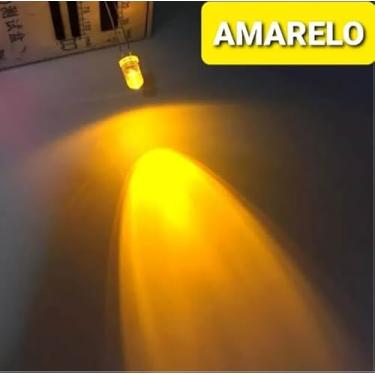 Imagem de Kit 50 Leds Alto Brilho 5mm 12v Montado Cabinho Na Cor 20cm (Amarelo)