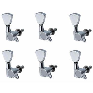 Imagem de Kit 6 tarraxas p/guitarra lp sg 3 3 blindada cromada dolphin