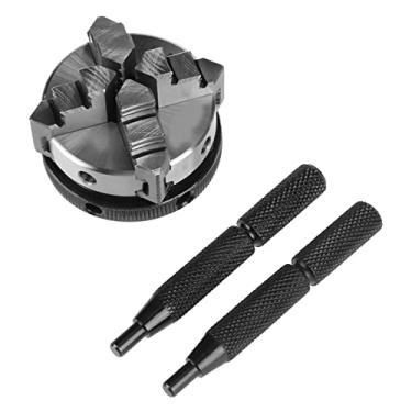 Imagem de Mandril de torno, mini 4 mandíbulas de 50mm, autocentralização reversível, mandril manual de torno de montagem de rosca m14 k02 50 para marcenaria