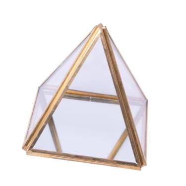 Imagem de Colaxi Caixa de jóias de vidro decoração decorativa de ornamento moderno decoração de desktop Organizador de jóias de estampa clara para as correntes de, S