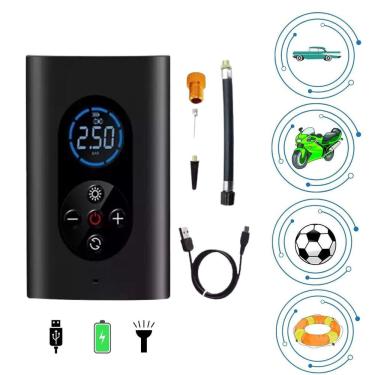 Imagem de Bomba Portatil Calibrador Pneu Mini Compressor Ar Automatico