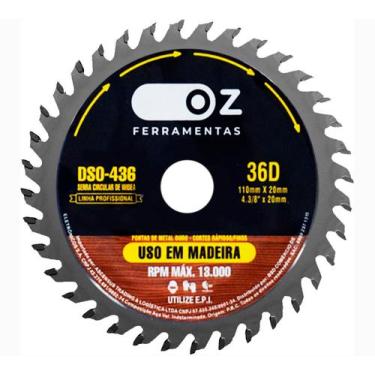 Imagem de Disco Serra Circular Lamina 4.3/8 Pol 36 Dentes P/madeira - OZ, DSO436