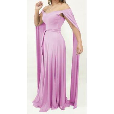 Imagem de Vestido Feminino Longo Madrinha Capa Longa Duplo Casamento - Casual Dr