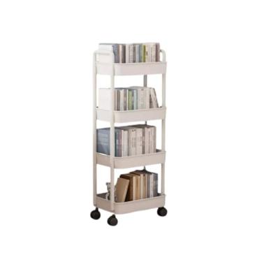Imagem de Organizador Multiuso com Rodinhas Carrinho Auxiliar 4 Prateleiras Ideal para Organização e Armazenamento