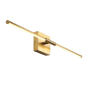 Imagem de JONATHAN Y JYL7022B Makena 71,1 cm Arandela de parede de metal integrada, minimalista, moderna, contemporânea 3000K lâmpadas LED para quarto, sala de estar, corredor, ouro