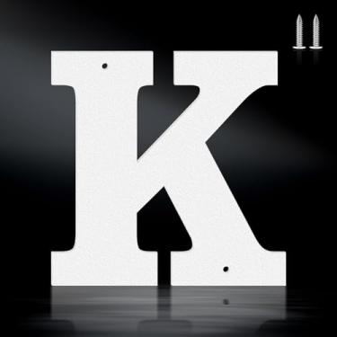 Imagem de Letras brancas à prova de ferrugem de 15 cm, números de endereço de metal resistente para casa, números 0-9 à prova de intempéries e letras de metal A-Z ao ar livre para porta, portão, caixa de