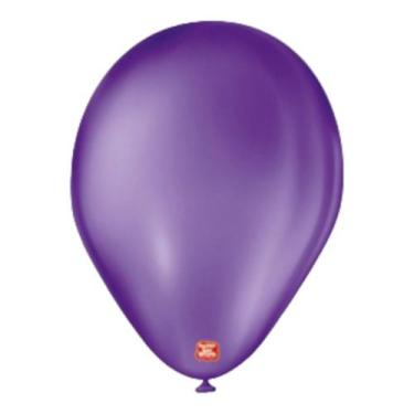 Imagem de Balão São Roque 7 Polegadas Com 50 Unidades Látex, Roxo Uva