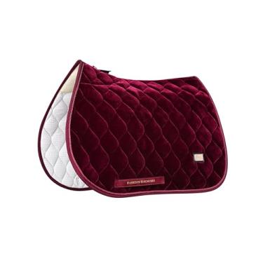 Imagem de Harrison Howard Almofada de selim de uso geral para treinamento de equitação almofada de sela inglesa amortecimento macio para costas de cavalo, vinho
