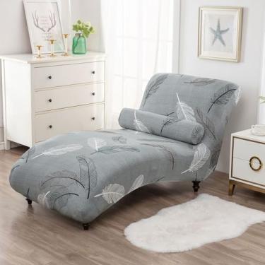 Imagem de Capa para espreguiçadeira sem braços, capa estampada para espreguiçadeira, capa de cadeira elástica, capa reclinável, capa de sofá espessa com fundo elástico para sala de estar e quarto (verde)