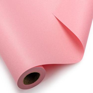 Imagem de Rolo de papel de embrulho Burymento Pink Kraft 43x10 m frente e verso
