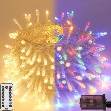Imagem de Luzes de corda de Natal SANJICHA 66 pés 200 LED multicoloridas