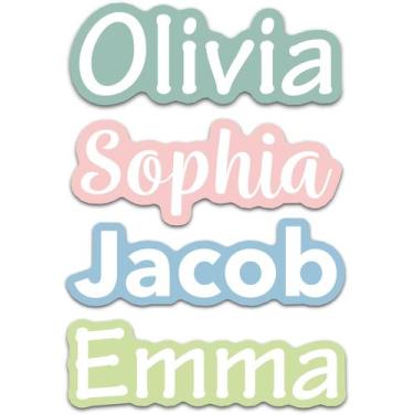 Imagem de Adesivos Bunny Badges, nome personalizado, vinil impermeável (6 unidad