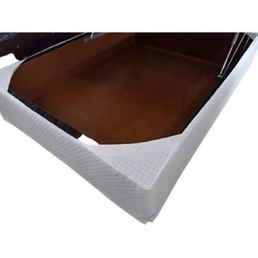 Imagem de Saia Box Casal Queen Branca Matelassado Serve Para Cama Baú - Cami Cas
