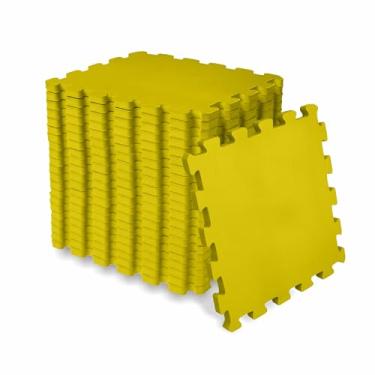 Imagem de SELLER Tapete de Encaixe em EVA – 18 peças 31×31 cm,5mm espessura, superfície antiderrapante, modular tipo quebra-cabeça, piso infantil (Amarelo)