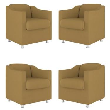 Imagem de Kit 4 Poltronas Decorativas Tilla Suede