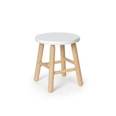 Imagem de Banquinho Mocho Madeira Infantil Laqueado Rústico Natural