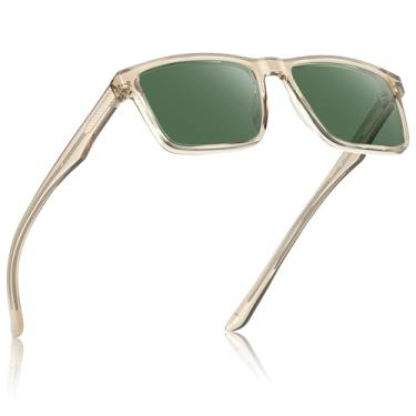 Imagem de Óculos de Sol Masculino CARFIA CA62162: Modelo Retrô Quadrado em Acetato, Lentes Polarizadas - Proteção UV