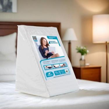 Imagem de Travesseiro Encosto Anatômico Triangular 43x34x50cm Cor Azul Celeste F