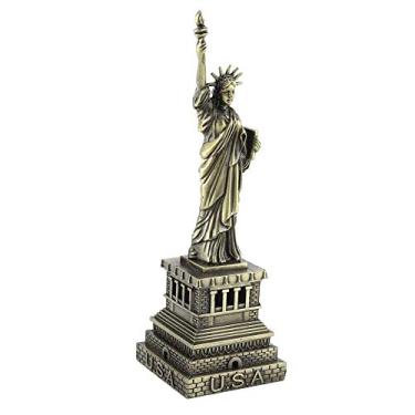 Imagem de ZPSHYD Statue of Liberty Ornament 5.9inch Metal Building Model Figurine Vintage Home Decoration Accent Souvenir Gift for Office Bookshelf Display