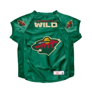 Imagem de Littlearth Camiseta elástica para cães grandes NHL Minnesota Wild Pet, cor do time, cachorro grande