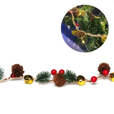 Imagem de Cordão Luminoso Natalino 1 Metro Led 10 Mini Pinhas Taschibra