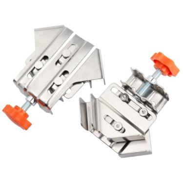 Imagem de Evponk 2 braçadeiras de canto de 90 graus, grampos de ângulo reto de aço inoxidável, ferramenta de grampo de canto ajustável para soldagem, marcenaria, moldura de fotos, projetos DIY