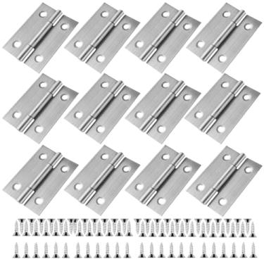 Imagem de 12 peças de dobradiça de porta de 5 cm dobradiça de porta de armário de aço inoxidável, uso de móveis domésticos, para porta, tampa de janela, caixa de madeira, SS
