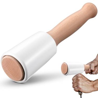 Imagem de Lothee Martelo de entalhe em madeira de 425 g com cabeça de uretano, martelo de cinzel de cabo de madeira para marcenaria, marcenaria, escultura, ferramentas de escultura, martelo durável que não