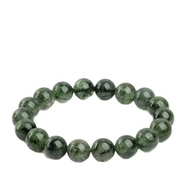 Imagem de Pulseira de miçangas de quartzo rutilado verde natural de 9 mm para homens/mulheres