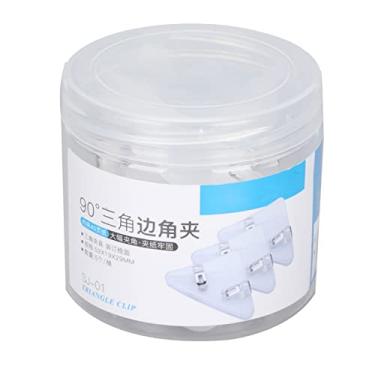 Imagem de Clipes de papel Clipes de plástico Clipes pequenos Triangular Portátil Ferramenta de fixação durável para notas de papel de teste Documentos Organização de alunos Profissionais (transparente)