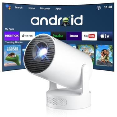 Imagem de Salange Mini projetor com Wi-Fi e Bluetooth 5.4, projetor de alcance curto 4K, projetor inteligente com aplicativos integrados, correção automática de Keystone, projetor para quarto, filmes ao ar