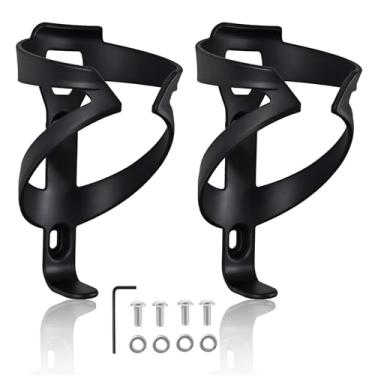 Imagem de Suporte de garrafa de água para bicicleta, gaiola de garrafa de água de bicicleta ultraleve preta, 2 unidades de gaiola de bebida de ciclismo e suporte de copo com parafusos, ajuste universal para