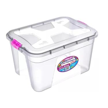 Imagem de Caixa Organizadora Transparente com Tampa e Travas 12 Litros (1)