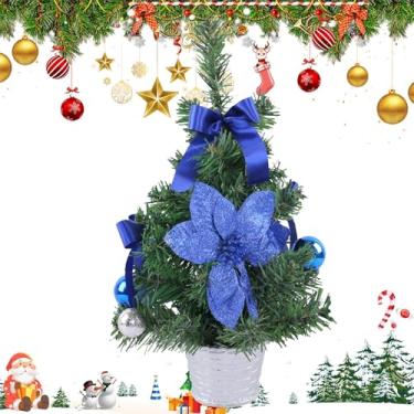 Imagem de Árvore de Natal pequena de mesa,Árvore de Natal de mesa artificial | Pequenas decorações de pinho para mesa,Tampo de mesa pequena decoração de árvore de Natal para casa, restaurante, cozinha, shopping