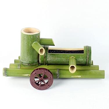 Imagem de uhyOHF Fonte de água solar recursos de água sistema de fonte de bambu jardim decoração aquário pedra calha roda d'água umidificador cor primária, 7 (1 (25 cm/9,8 pol)