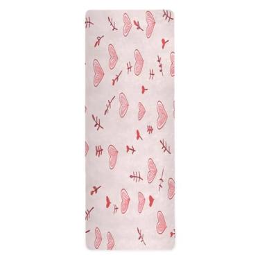 Imagem de CEBUGI Tapete de ioga antiderrapante para mulheres/homens, tapete de exercícios antirrasgo com bolsa de armazenamento para ioga, pilates, treino em casa, corações pequenos, flechas