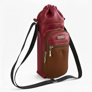 Imagem de Bolsa Térmica (VINHO COM MARROM) GALANTE para Garrafa de 2 LITROS em Couro Sintético - Coleção Cores VERÃO 2026