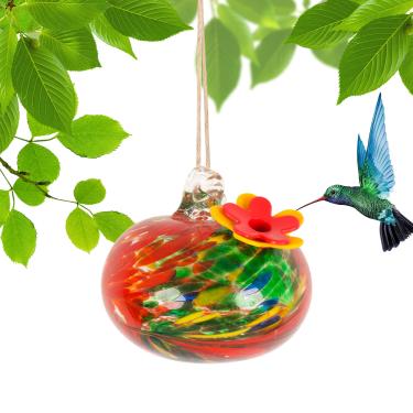 Imagem de Alimentador de beija-flor movido a energia solar com sino de vento Elegância 1