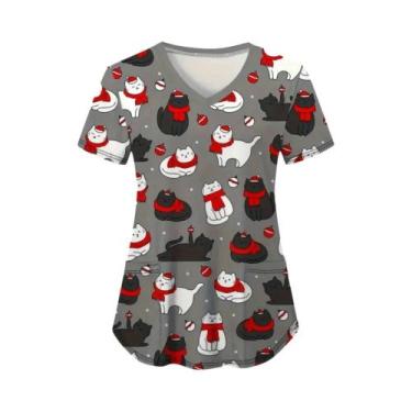 Imagem de Blusa De Amamentação Feminina Com Estampa De Gato Em Desenho Animado, 