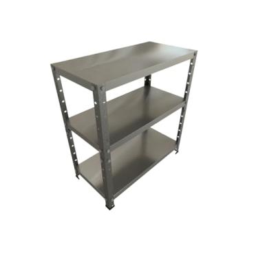 Imagem de Armário Estante de Aço Compacto com 3 Prateleiras Reforçadas 65x60x30cm Organizador Multiuso para Cozinha Quarto Escritório(Sem Pintura)