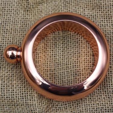 Imagem de Cantil de pulseira de aço inoxidável 304 – Frasco redondo portátil de 99 g, garrafa de licor com diâmetro externo de 100 mm, diâmetro interno de 69 mm, altura de 119 mm – presente de feriado ideal