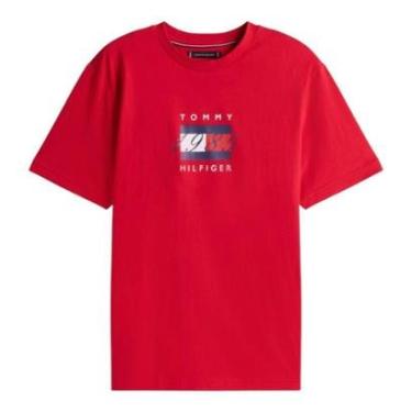 Imagem de Camiseta Tommy Hilfiger Linear Flag Graphic Tee Branco-Masculino