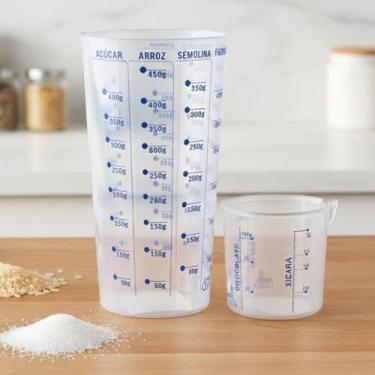Imagem de Conjunto de Copos Medidores 500 ml e 100 ml em Plástico Transparente 2 Peças Práticas e Resistentes Original