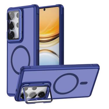Imagem de LTLMYDAM Capa magnética para Samsung Galaxy S26 Ultra/S26 Plus/S26, suporte de moldura de lente, capa transparente para carregamento sem fio, capa de absorção de choque, azul, S26 Ultra