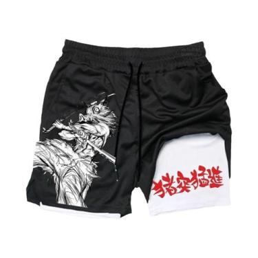 Imagem de Bermuda Esportiva Masculina Estampada Moderna Para Corrida E Fitness, 