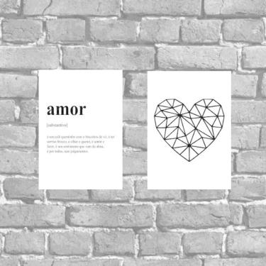 Imagem de Kit 2 Placas Decorativas Amor Significado 18X27Cm