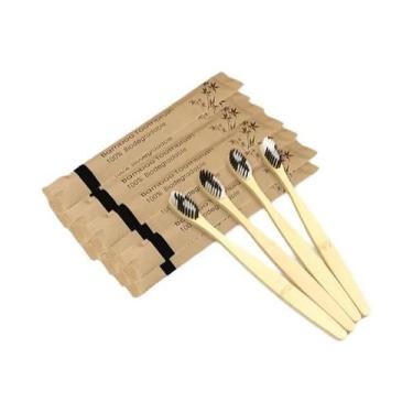 Imagem de Escova De Dente De Carvão De Bambu Com Cerdas Macias E Coloridas, Vega