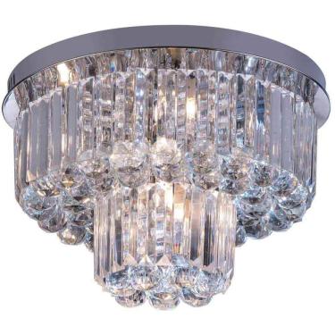 Imagem de Plafon Sobrepor Redondo Cristal Cake 40Cm G9