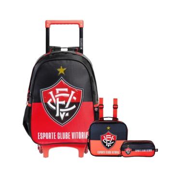 Imagem de Kit Escolar Vitória Mochila Costas Roda + Lancheira + Estojo
