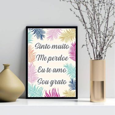 Imagem de Quadro Decorativo Ho` Oponopono Mágico- Folhas 33X24Cm
